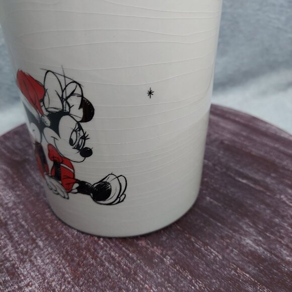Disney Holiday Ceramic Jar With Lid Featuring Mickey & Minnie Mouse Design Zrike - Picture 3 of 13
